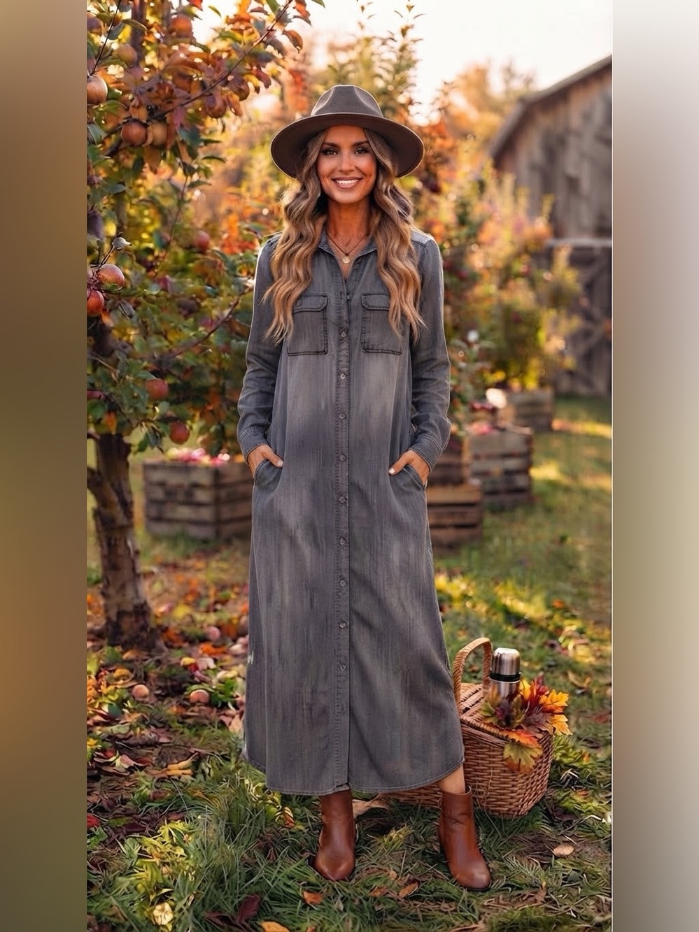 Velvet Heart Grey Tencel Denim Button-Front Maxi Dress / Duster OS
Velvet Heart